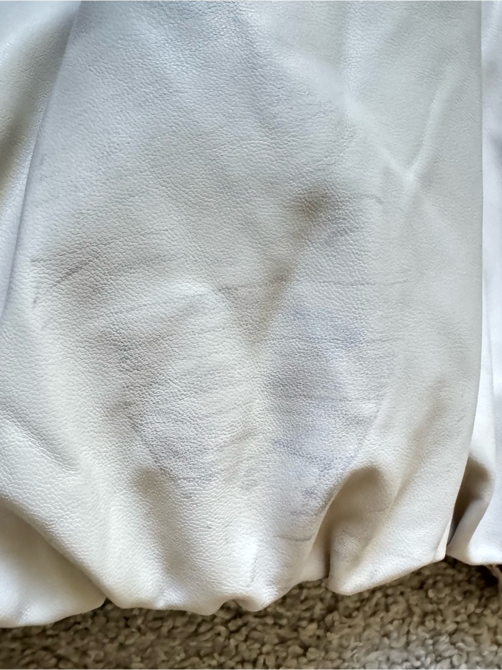 ALO Yoga Cream Faux-Leather Bomber Jacket - Picture 6 of 11